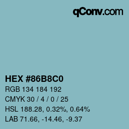 Color code: HEX #86B8C0 | qconv.com