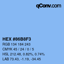 Color code: HEX #86B8F3 | qconv.com