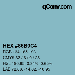 Color code: HEX #86B9C4 | qconv.com