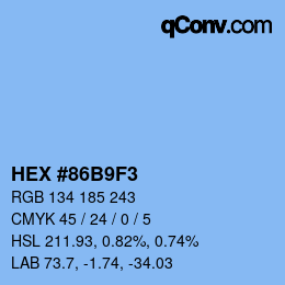 カラーコード: HEX #86B9F3 | qconv.com