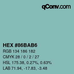 Color code: HEX #86BAB6 | qconv.com