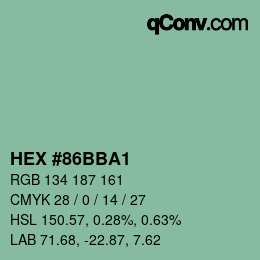 Color code: HEX #86BBA1 | qconv.com