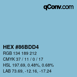 Color code: HEX #86BDD4 | qconv.com