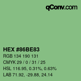 Color code: HEX #86BE83 | qconv.com