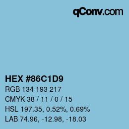 Código de color: HEX #86C1D9 | qconv.com