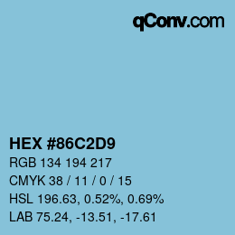 Color code: HEX #86C2D9 | qconv.com