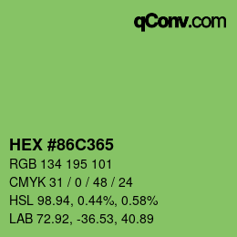 Color code: HEX #86C365 | qconv.com