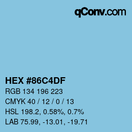 Color code: HEX #86C4DF | qconv.com