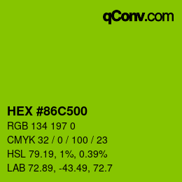 颜色代码: HEX #86C500 | qconv.com