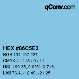 カラーコード: HEX #86C5E3 | qconv.com