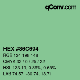 Color code: HEX #86C694 | qconv.com