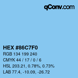 Color code: HEX #86C7F0 | qconv.com