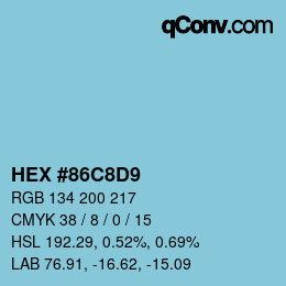 Color code: HEX #86C8D9 | qconv.com