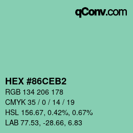 Color code: HEX #86CEB2 | qconv.com