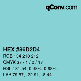 Color code: HEX #86D2D4 | qconv.com