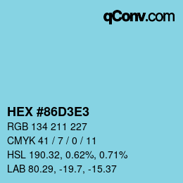 Color code: HEX #86D3E3 | qconv.com