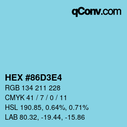Color code: HEX #86D3E4 | qconv.com