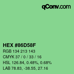 颜色代码: HEX #86D58F | qconv.com