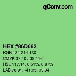 Color code: HEX #86D682 | qconv.com