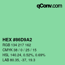 Color code: HEX #86D9A2 | qconv.com