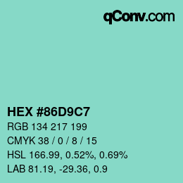 Color code: HEX #86D9C7 | qconv.com