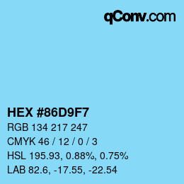 Color code: HEX #86D9F7 | qconv.com