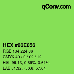 Color code: HEX #86E056 | qconv.com