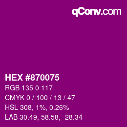 Color code: HEX #870075 | qconv.com