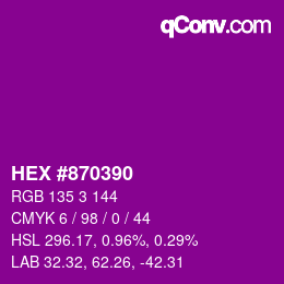 Farbcode: HEX #870390 | qconv.com