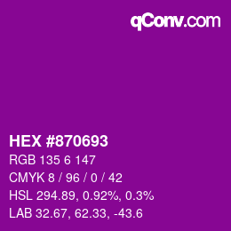 カラーコード: HEX #870693 | qconv.com