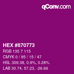 Color code: HEX #870773 | qconv.com