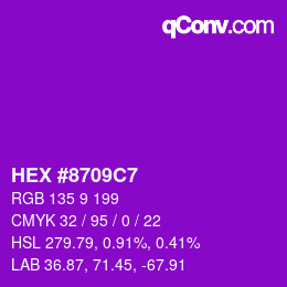 Color code: HEX #8709C7 | qconv.com