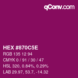 Código de color: HEX #870C5E | qconv.com