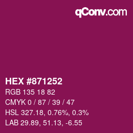 Color code: HEX #871252 | qconv.com