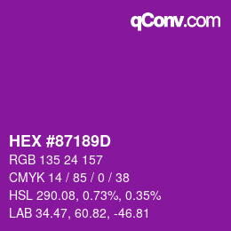 Code couleur: HEX #87189D | qconv.com