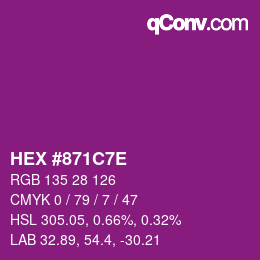 Color code: HEX #871C7E | qconv.com