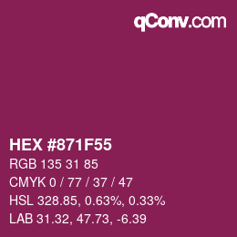 カラーコード: HEX #871F55 | qconv.com