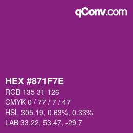 Color code: HEX #871F7E | qconv.com