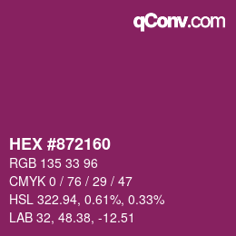 カラーコード: HEX #872160 | qconv.com