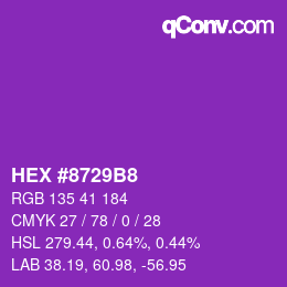 Color code: HEX #8729B8 | qconv.com