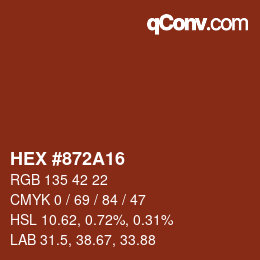 Color code: HEX #872A16 | qconv.com