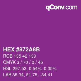 Color code: HEX #872A8B | qconv.com