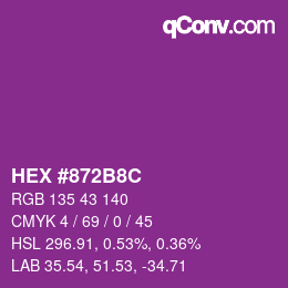 Color code: HEX #872B8C | qconv.com