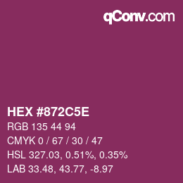 Código de color: HEX #872C5E | qconv.com