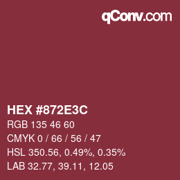 Color code: HEX #872E3C | qconv.com