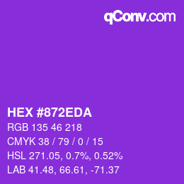 カラーコード: HEX #872EDA | qconv.com