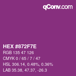 Color code: HEX #872F7E | qconv.com
