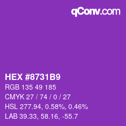 Color code: HEX #8731B9 | qconv.com