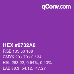 Color code: HEX #8732A8 | qconv.com