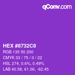 Color code: HEX #8732C8 | qconv.com